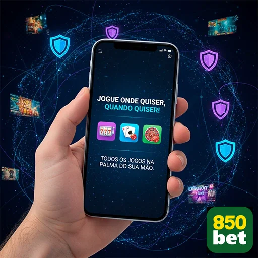 Usuário acessando a plataforma móvel 850bet para jogos.