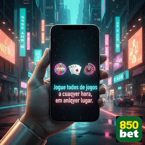 Tela do app da 850bet mostrando jogos de cassino disponíveis.