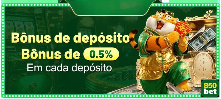 850bet apresenta bônus de 0.5% em cada depósito.