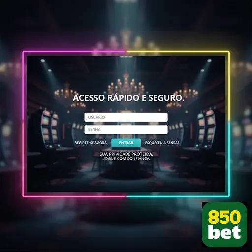 Tela de login da 850bet com acesso rápido aos serviços VIP.