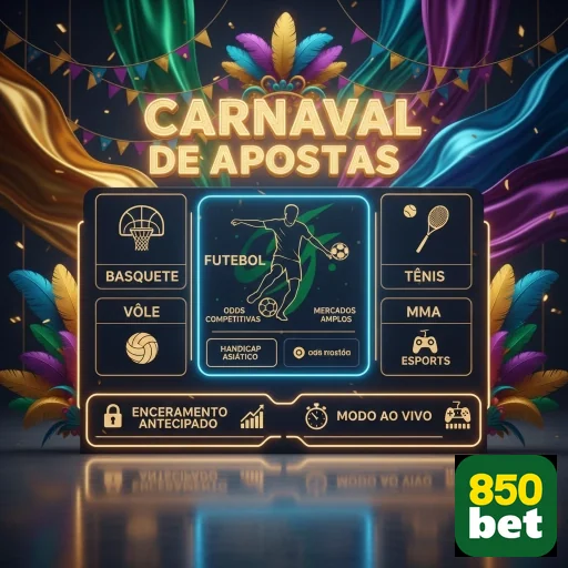 Interface visual dos serviços VIP da 850bet no Carnaval.