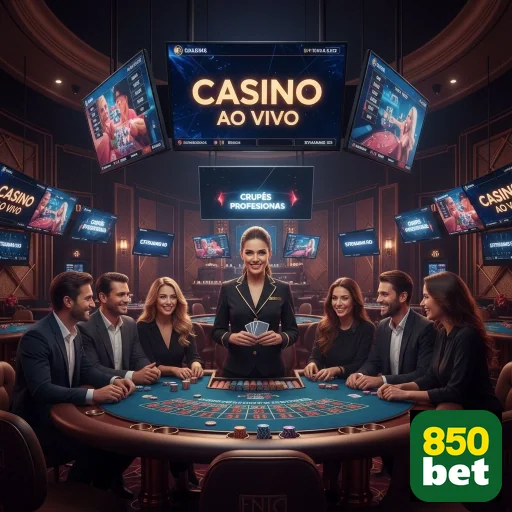 Jogadores e crupiês profissionais em mesa de cassino ao vivo da 850bet.