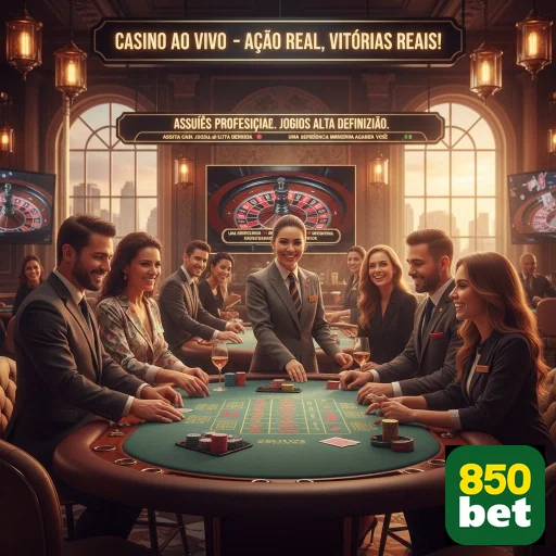 Jogadores em mesa de cassino ao vivo na 850bet.
