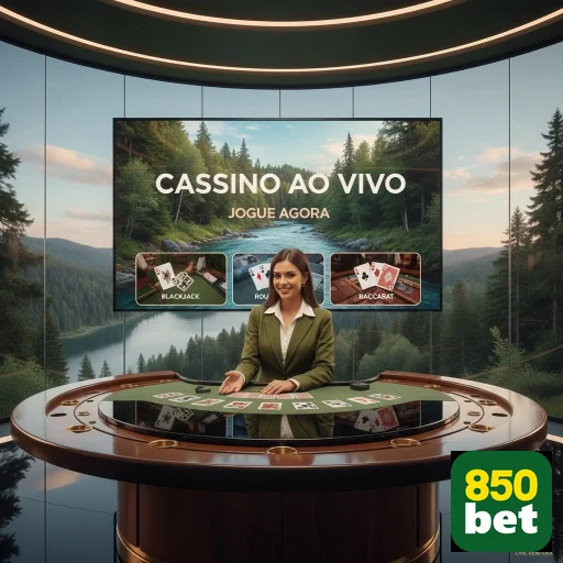 Atendente do cassino ao vivo da 850bet com cards variados.