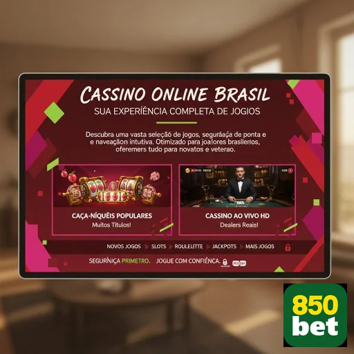 Jogadores interagem com caça-níqueis e cassino ao vivo na 850bet.