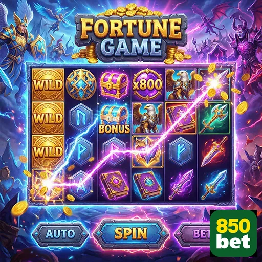 Interface mobile da 850bet exibindo o jogo Fortune Game.