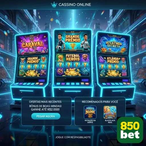 Máquinas de caça-níqueis da 850bet mostrando jackpots.