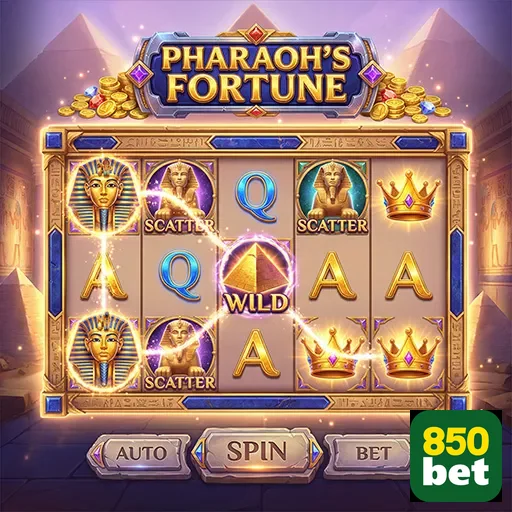 Tela do jogo Pharaoh's Fortune no aplicativo 850bet.