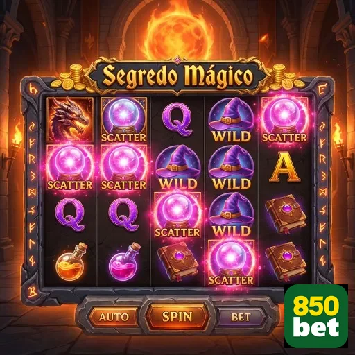 Tela do jogo Segredo Mágico no cassino online 850bet.