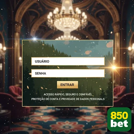 Tela de login do aplicativo 850bet para acesso rápido.
