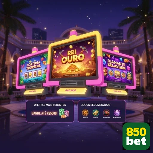 Tela de slot games da 850bet com promoção de R$5000.