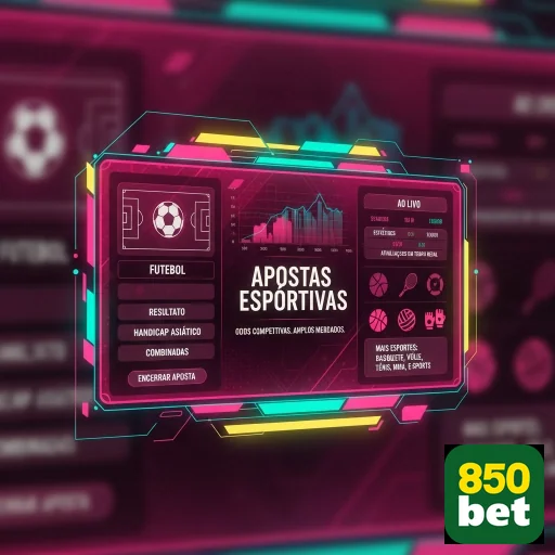 Interface da 850bet mostrando recursos VIP para apostas esportivas.