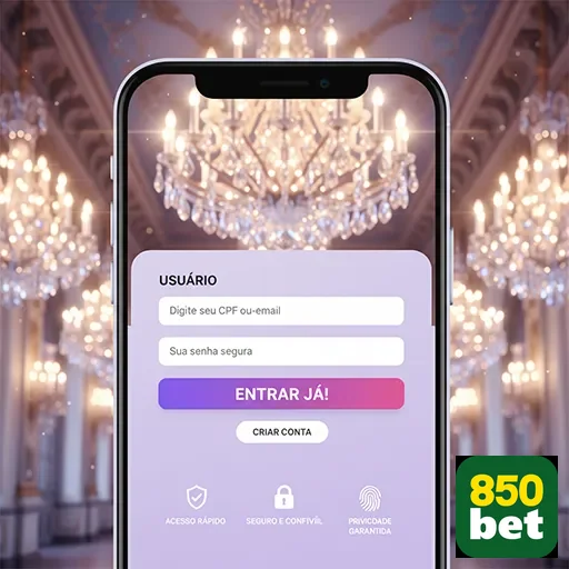 Tela de login do site 850bet em um ambiente luxuoso.