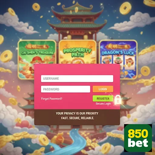 Tela de login da 850bet com jogos VIP destacados.