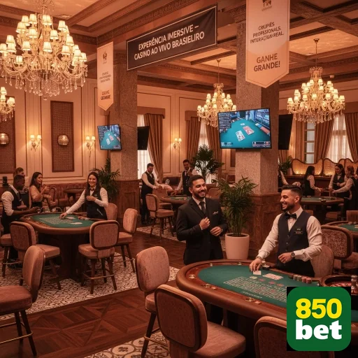Ambiente luxuoso do cassino ao vivo no 850bet.